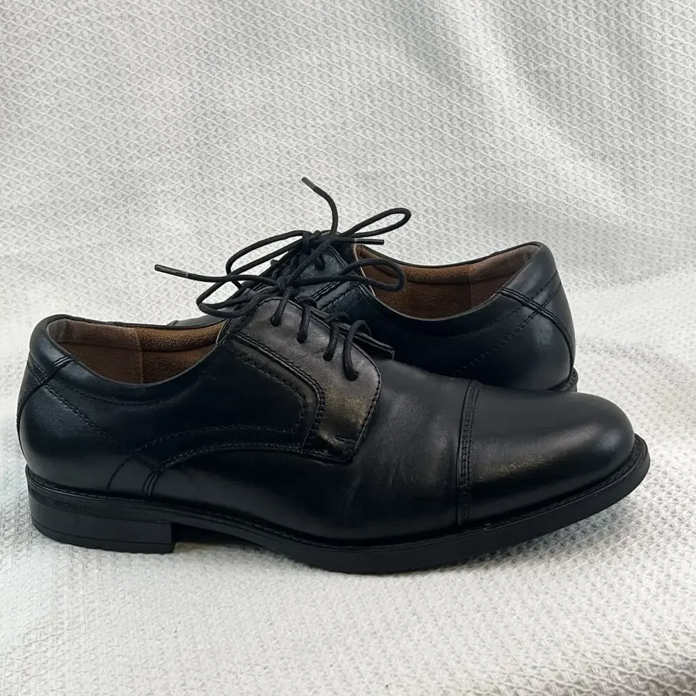 Florsheim Comfortech Black Leather Cap Toe Oxford Shoes Men’s US 8D